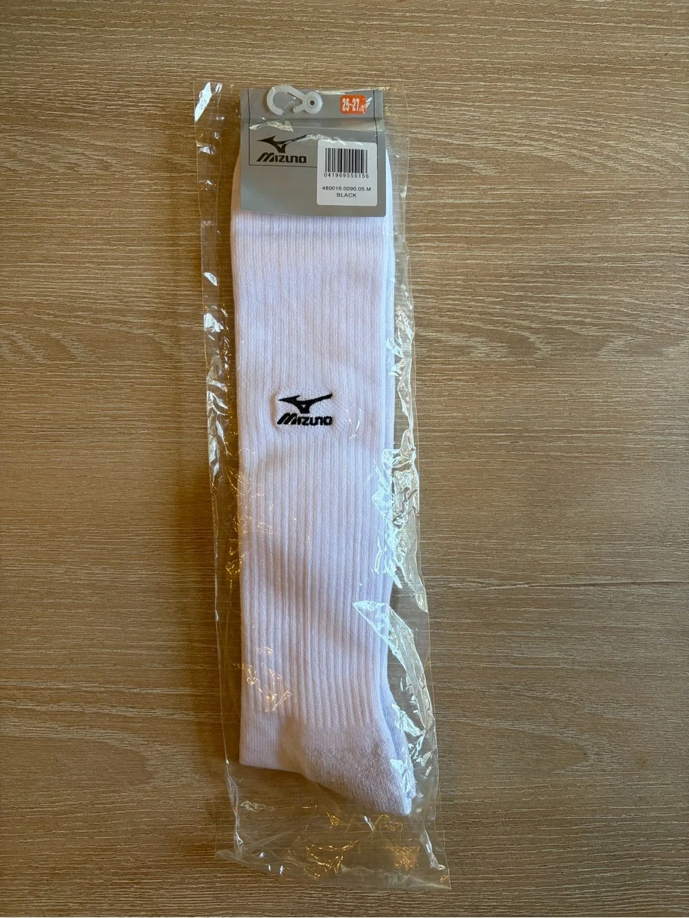 NEW Mizuno White Athletic Volleyball High Socks with Black Logo